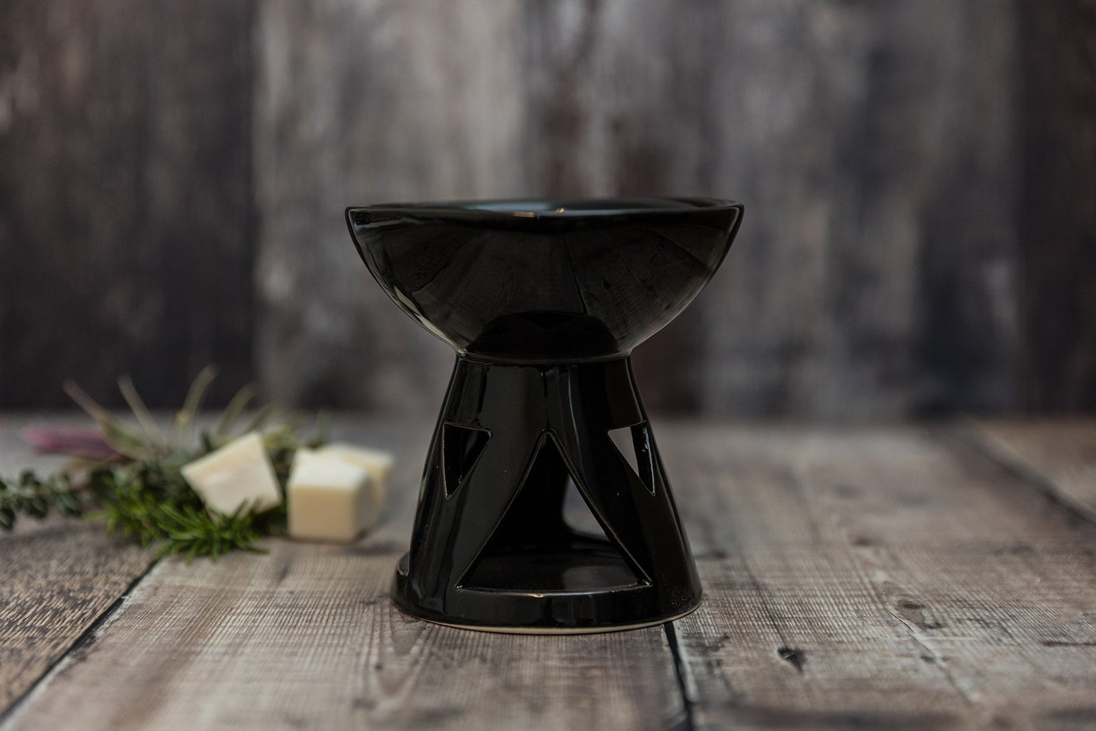 Deep Bowl Black Tea Light Wax Burner - A Melt In Time Ltd