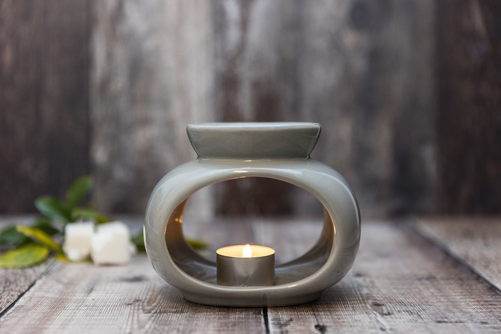 Grey Ceramic Oval Double Dish Wax Burner - Not Quite Perfect - A Melt In Time Ltd