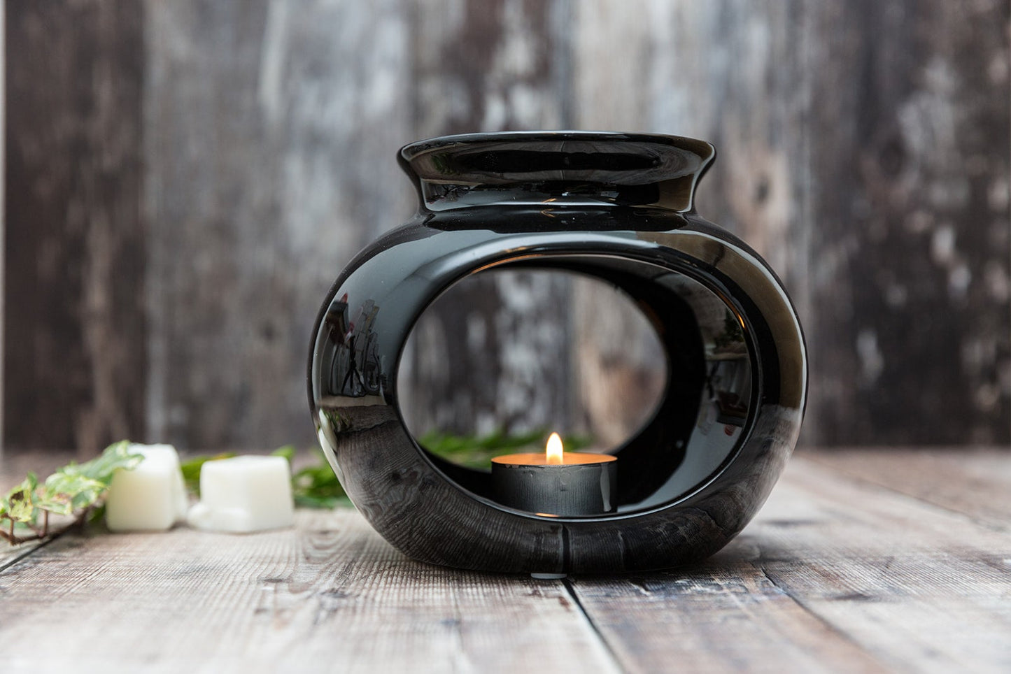 Large Black Orb Design Tea Light Wax Burner - A Melt In Time Ltd