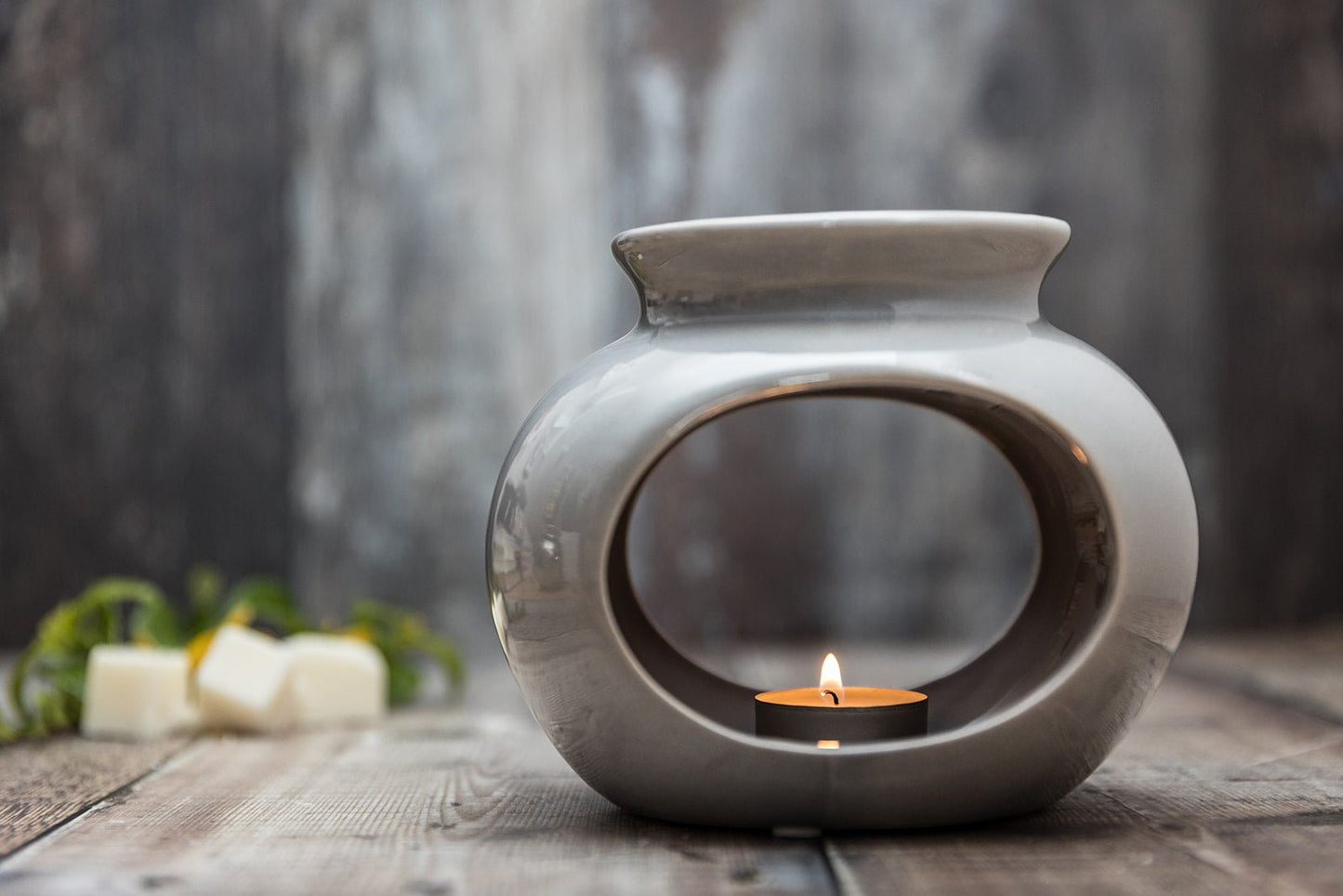 Large Grey Orb Design Tea Light Wax Burner - A Melt In Time Ltd