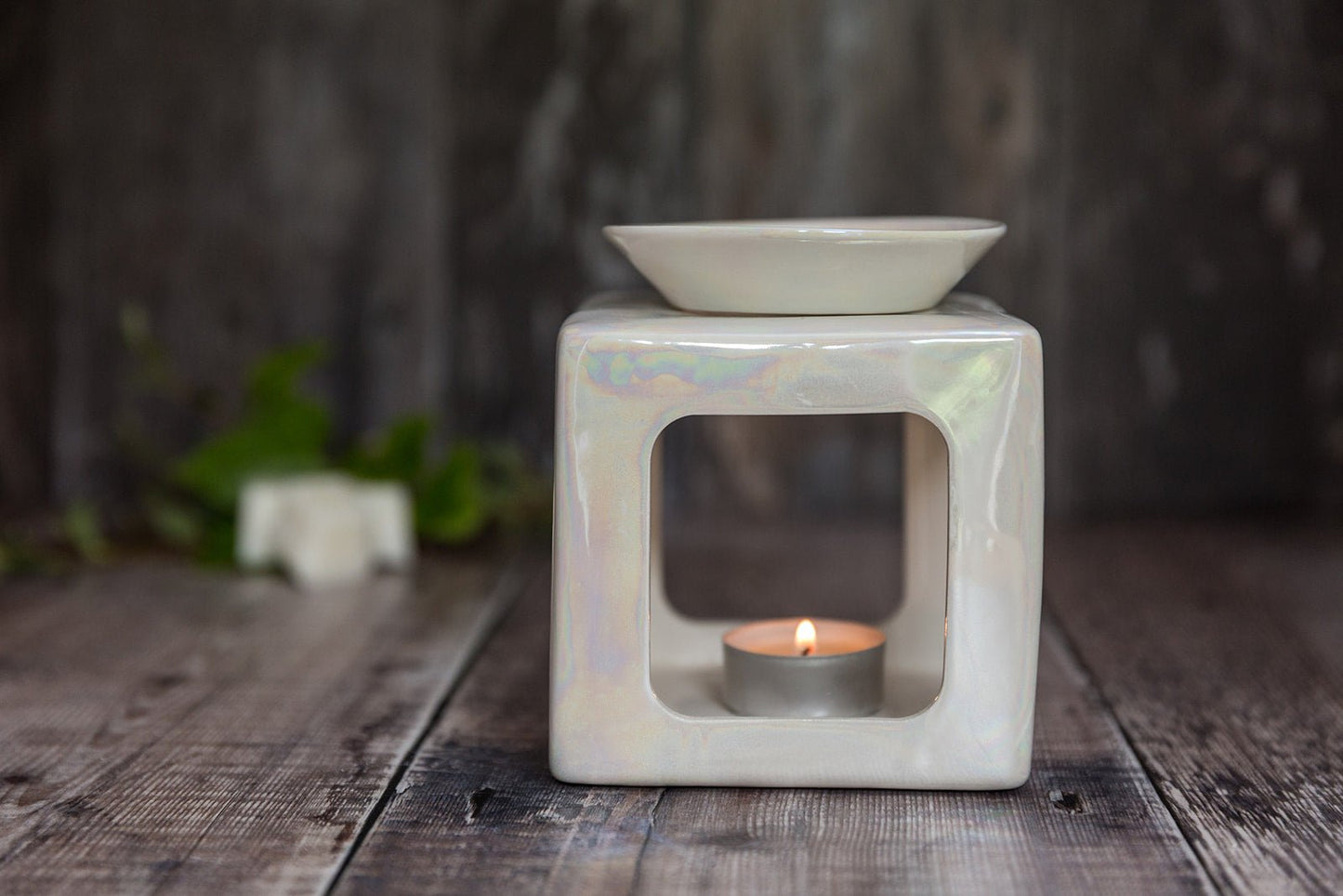 Lustre Square Tea Light Wax Burner - A Melt In Time Ltd
