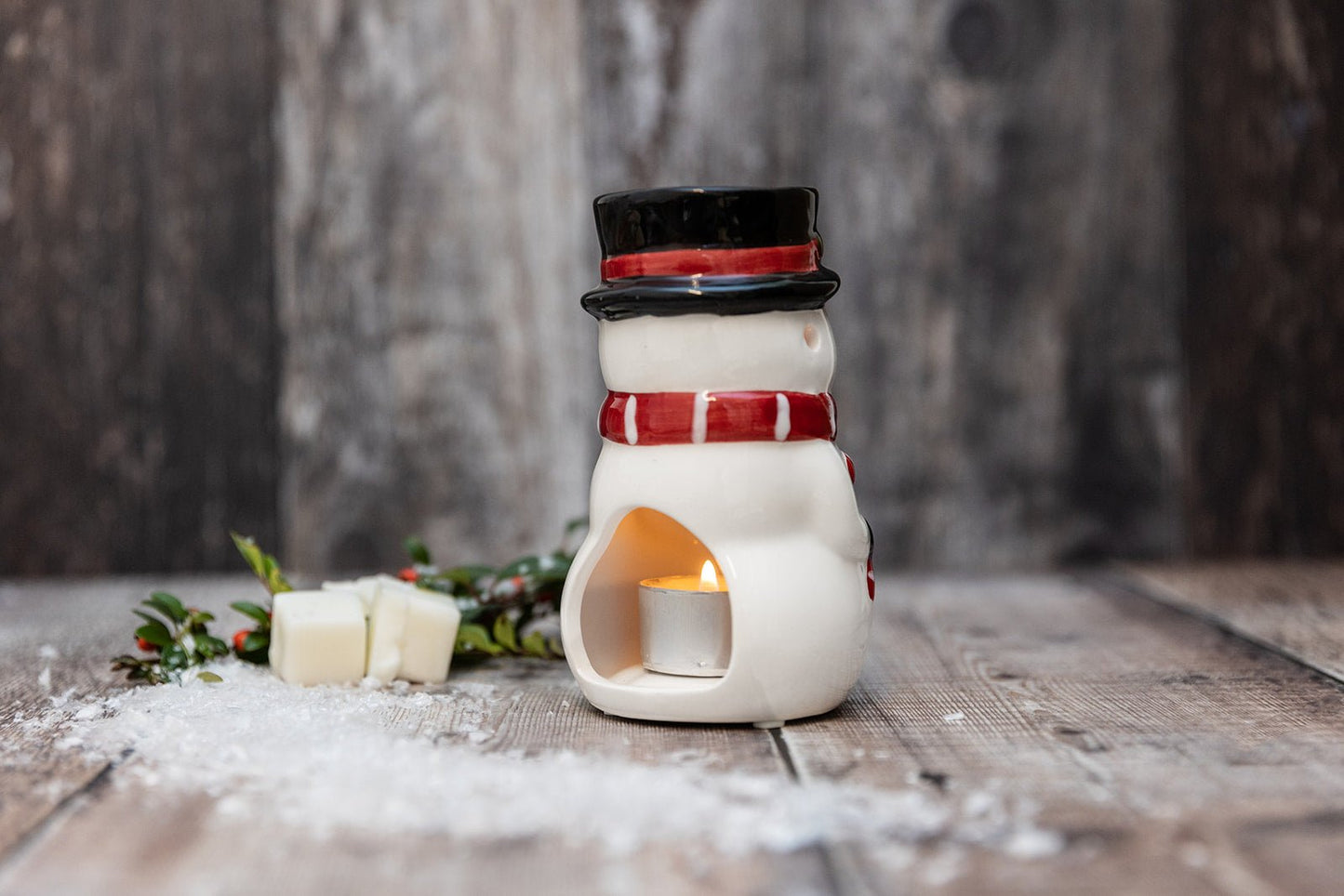 Snowman Christmas Tea Light Wax Burner - A Melt In Time Ltd