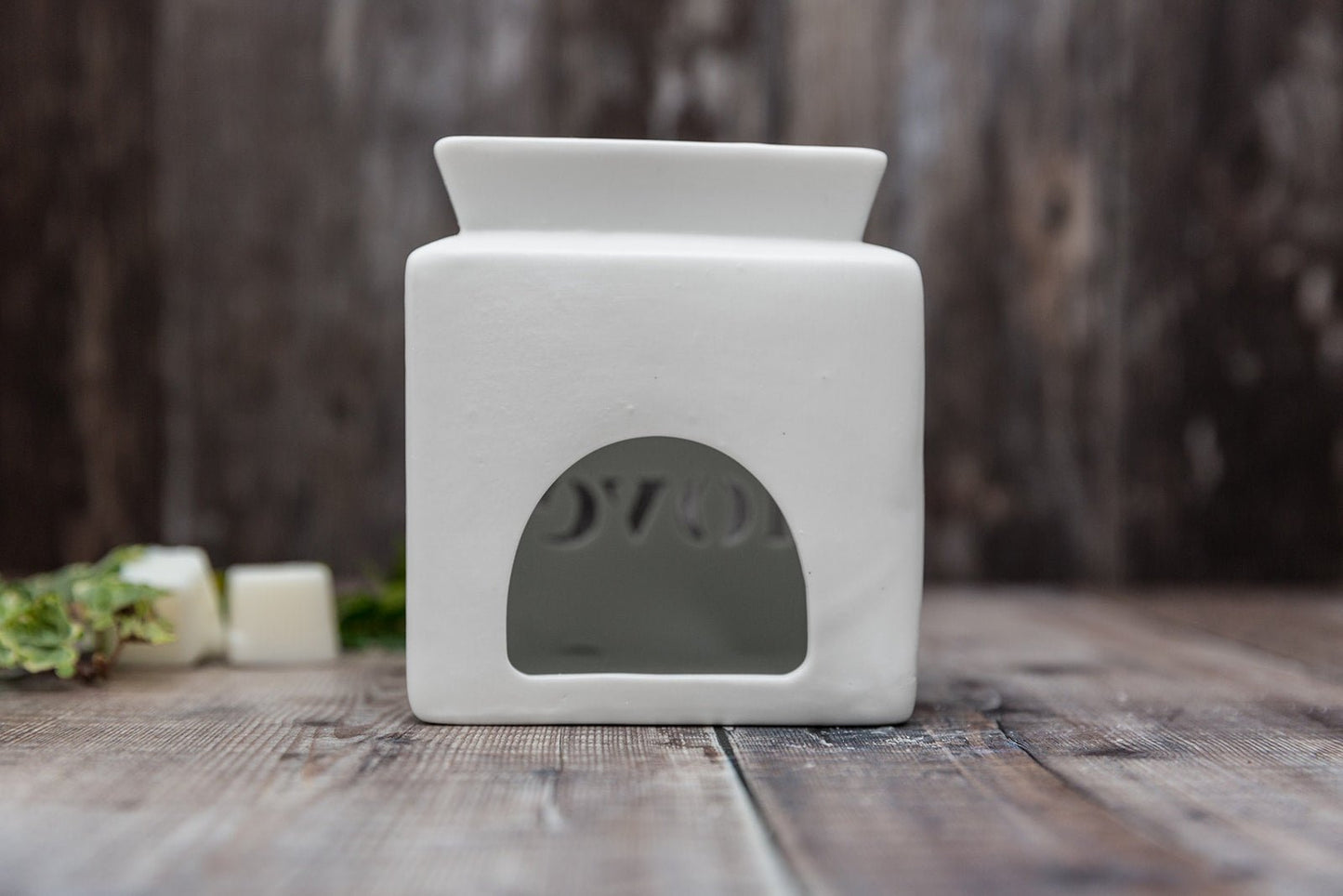 White Love Cube Shaped Tea Light Wax Burner - A Melt In Time Ltd